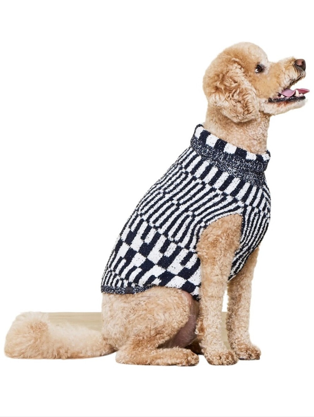 Barefoot Dreams CozyChic Abstract Check Dog Sweater XL 45-65 Lb NWT Quiet Luxury